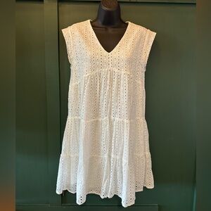 Andrew by Unit White Eyelet Dress Size Small